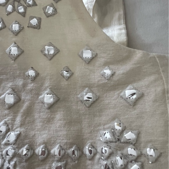 Zara Cream Embroidered Mirror Crop Top - Picture 8 of 16